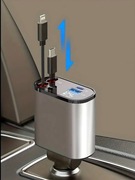 Ładowarka samochodowa 120 W z wysuwanymi kablami