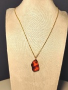 Naszyjnik BURSZTYN Bałtycki Naturalny Stal Złota