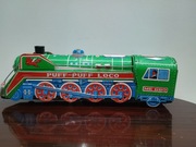 Stara zabawka PRL lokomotywa Puff Puff Loco ME 660 na baterie