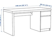 Biurko IKEA Malm kolor biały 