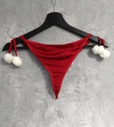 Majtki stringi damskie z pomponami mikołajki 40/42