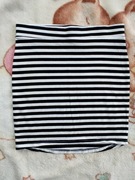 Czarna biała spódnica w pasy paski na gumce H&M 36 jak nowa