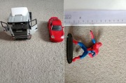 Figurka spiderman tir ciężarówka porsche