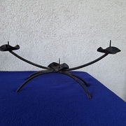 Stary świecznik vintage retro z PRL na 3 świeczki