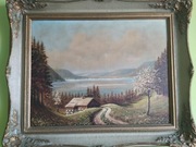 Obraz olejny na płótnie w drewnianej ramie 