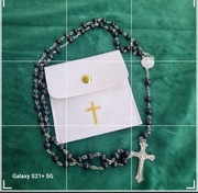 Różaniec do Pierwszej Komuni Św.z wizerunkiem św.Benedyk+ etui na różaniec.