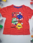 T-shirt bluzeczka potworki 4-5 lat rozm 110-116 czerwony