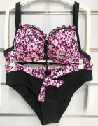 Strój kąpielowy 2-częściowy kwiaty push up 40 - 44