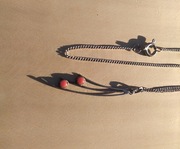 Łańcuszek wisiorek koral naturalny srebro