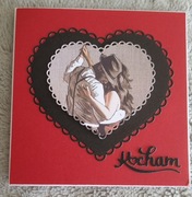 Kartka walentynkowa ręcznie robiona  