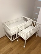 BabySense komplet: łóżeczko + dostawka +materac + monitor oddechu | IDEALNY