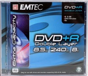 Emtec (BASF) DVD+R DL 8.5 GB. Pudełka folia.