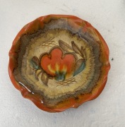 talerz glazura uranowa dozymetr,  art deco DUMLER BREIDEN liczne uszczerbki