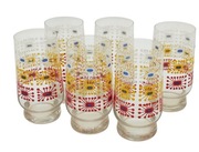 lata 60/70-te PIĘKNA KOLOROWA SZKLANKA 6 SZTUK KOLEKCJONERSKIE OKAZJA 