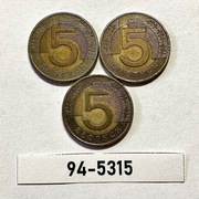 Moneta 5 zł  1994 rok ZESTAW = 3 szt. 94-5315