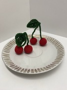 Wisienki szydełkowe,jedzenie na przyjęcie lalek,zabawa w sklepik,kawiarnię