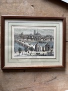 Stary obrazek Orlean oprawiony w drewnianą ramkę