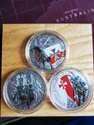 Zestaw 3 pierwszych monet z Serii Husaria w kolorze  3 x 1oz nakład 100szt.