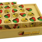 Domino owocowe kolorowe - gra logiczna