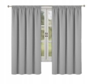 Szare MATOWE GOTOWE ZASŁONY szer 145 x 250 CM