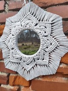 Boho makramowa mandala z lusterkiem LEŚNE ECHO