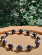 Bransoletka z onyksem, jaspisem dalmatyńskim i hematytem 