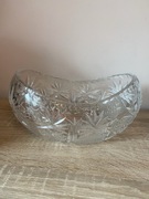 Miska kryształowa owalna koszyk koszyczek kryształ prawdziwy PRL antyk