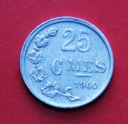 25  Centimów 1960  r   - Luksemburg     