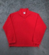 Czerwona ciepła bluza z polaru, świąteczna bluza polo