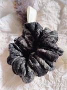 Frotki, scrunchie, DYI, ręcznie szyte CZARNY