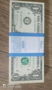 1$ x 100 banknot UNC stan dolar Paczka bankowa