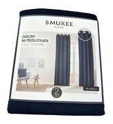Zasłony na taśmie Smukee velvet aksamit 140 cm x 250 cm granatowe 