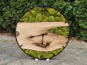 Duży zegar drewniany Ø50 cm  – rękodzieło – loft, industrial 