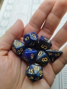 Zestaw 7 kości rpg  D4 D20 dungeon and dragons d&d kosmiczny niebieski