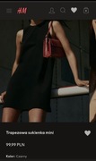 Trapezowa sukienka mini. H&M. Rozmiar XS/34