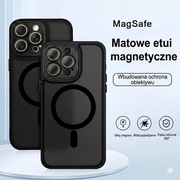 Etui MagSafe do iPhone 14Pro – Matowe Czarne + Ochrona Aparatu