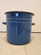 Niebieski duży emaliowany garnek Prl