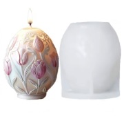 DUŻE JAJKO PISANKA TULIPANY Wielkanocna forma 9.5*7.6 do Świec Odlewów 