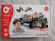 Drewniana zabawka klocki Drewniany samochód policyjny Classic World