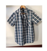 przewiewna bawełniana koszula z krótki rękaw kołnierzyk zapinana ELEGANCKA 