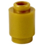 LEGO 10 x 3062 klocek okrągły walec rurka 1x1x1 - złoty perłowy