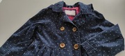 płaszczyk granatowy dziewczęcy elegancki 8-9 lat 128/134