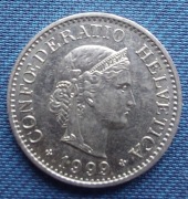Moneta Szwajcaria 10 rappenów 1999