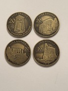 Szlak Orlich Gniazd. Zestaw. Mosiądz patyna. Fi 32 mm. Gyges