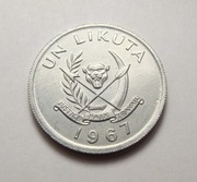 Kongo 1 likuta 1967 PIĘKNA!