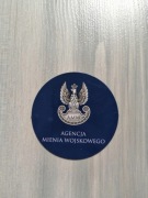 Okrągły magnes na lodówkę AMW Agencja Mienia Wojskowego. Nowy.