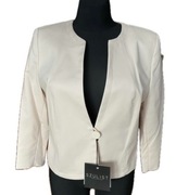 Marynarka Prosty żakiet chanelka 646 Beż Rękaw 3/4 SZULIST Bawełna 46 3XL