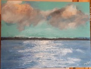 Obraz Morska impresja, olej na płótnie, 60x80 cm, cert. autentyczności  