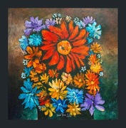 Obraz akrylowy "Flowers II" 100x100