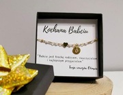 Bransoletka dzień Babci i dziadka prezent kamienie cytryn pudełko upominek 